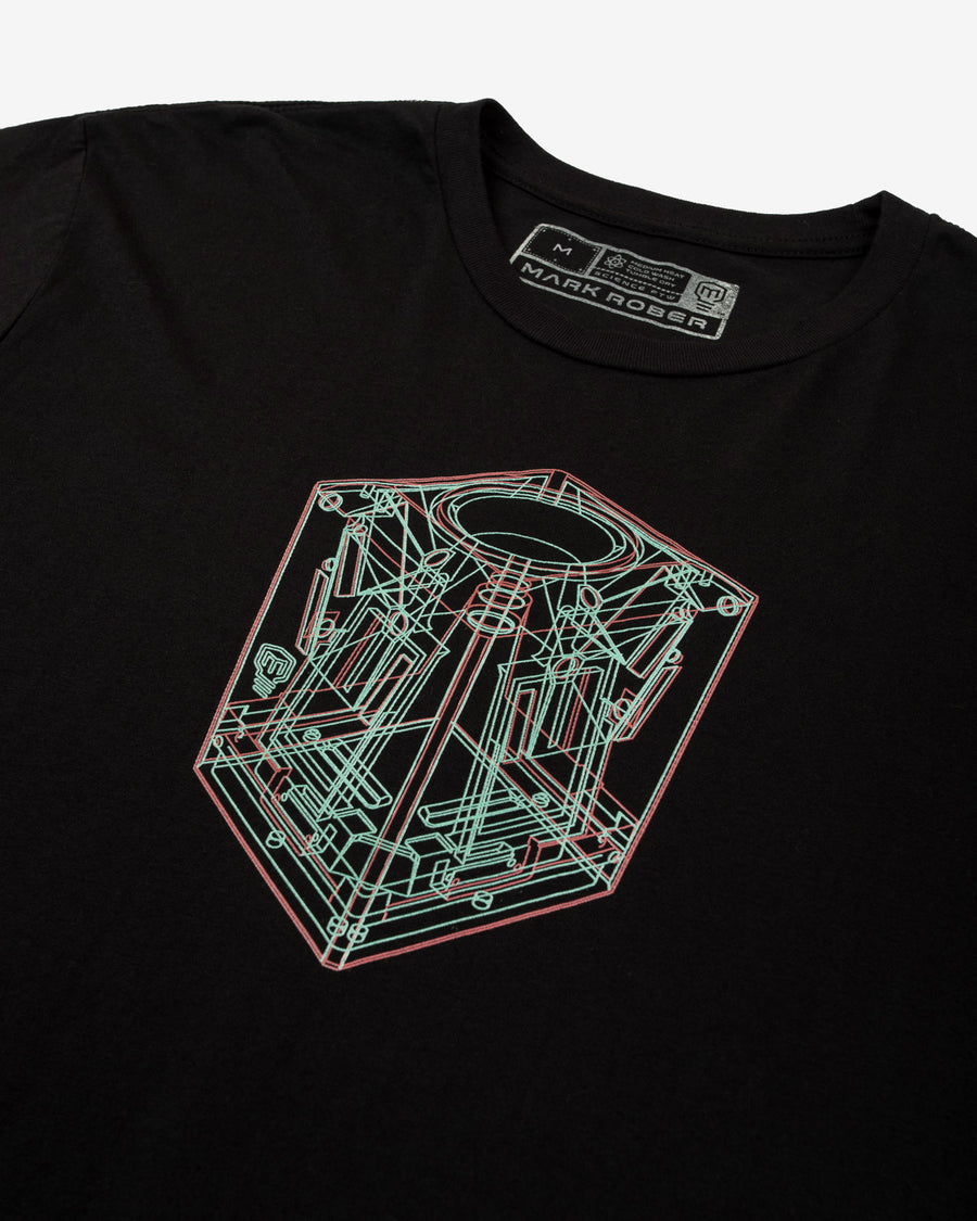 Mark Rober Glitter Bomb Wireframe T-Shirt (Black)