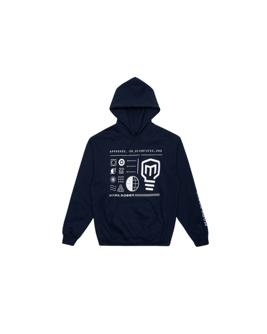 Photo of dark blue Mark Rober hoodie